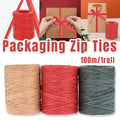 Raffia Paper Rope Pack of 3 Rolls, 100 m Each, in Red, Green and Natural Beige