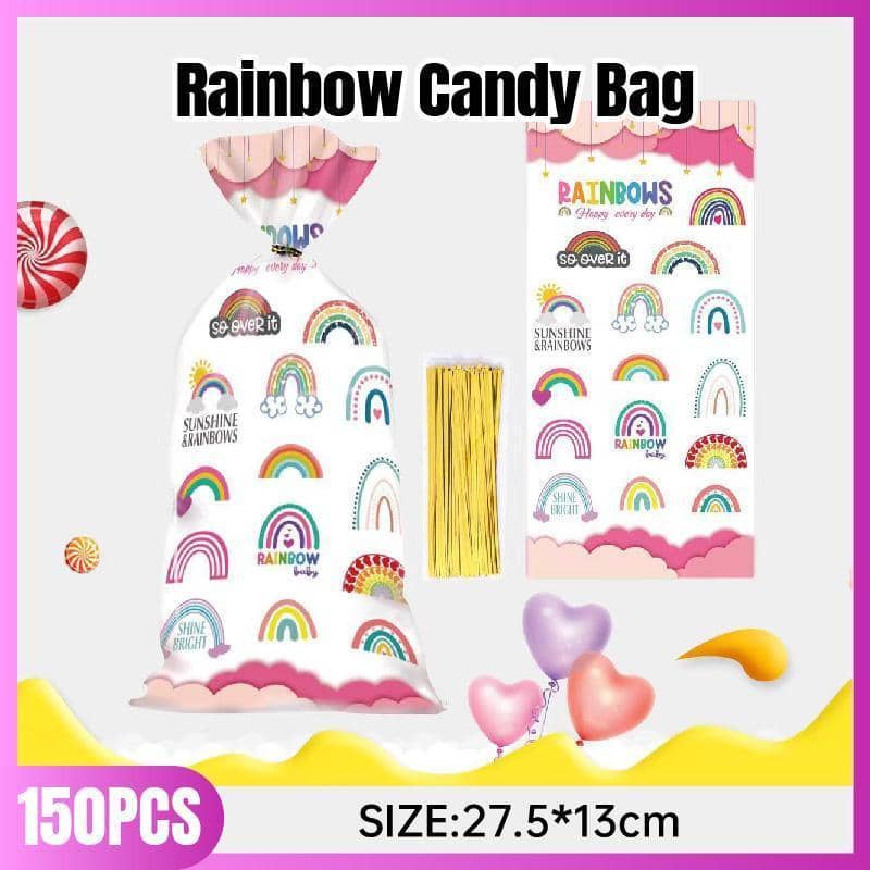 Rainbow Candy Gift Bags for Party Favors, Pack of 150
