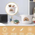Rainbow Cotton Rope Storage Basket, 20 x 25cm - White - view 5