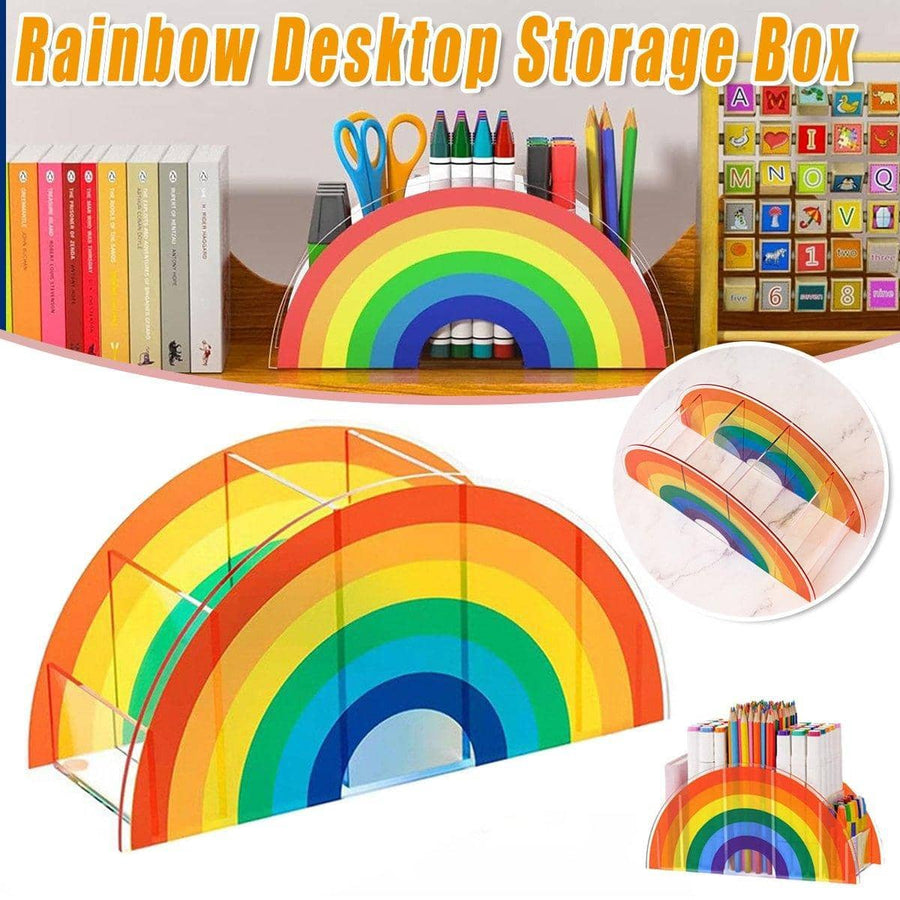 Rainbow Desktop Organiser with Five Compartments for Pens and Stationery