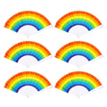 Rainbow Folding Hand Fans, Pack of 6 - view 2