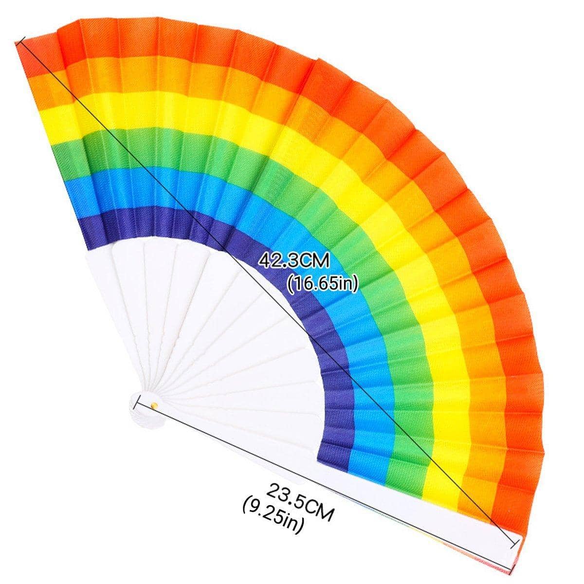 Rainbow Folding Hand Fans, Pack of 6 - view 3
