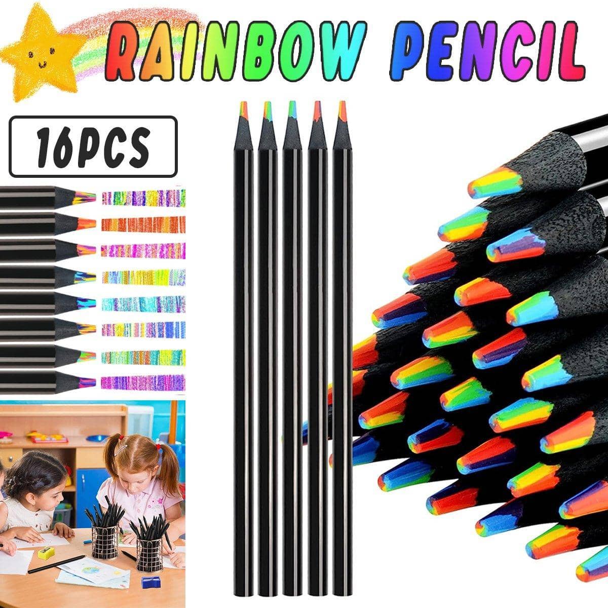 Rainbow Gradient Colour Pencils for Students and Artists, Pack of 16