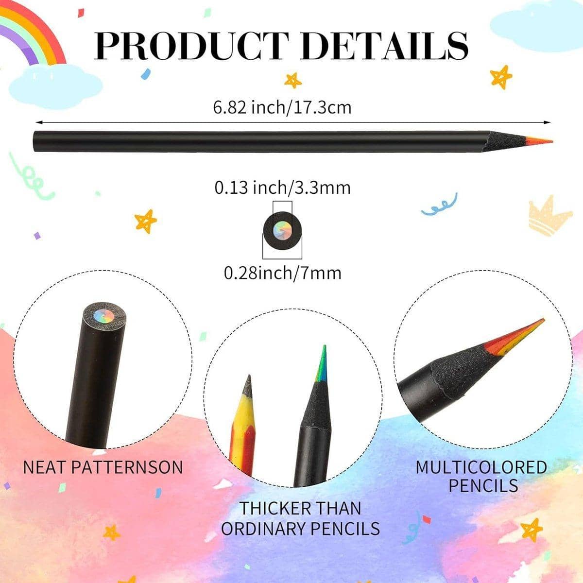 Rainbow Gradient Colour Pencils for Students and Artists, Pack of 16 - view 4