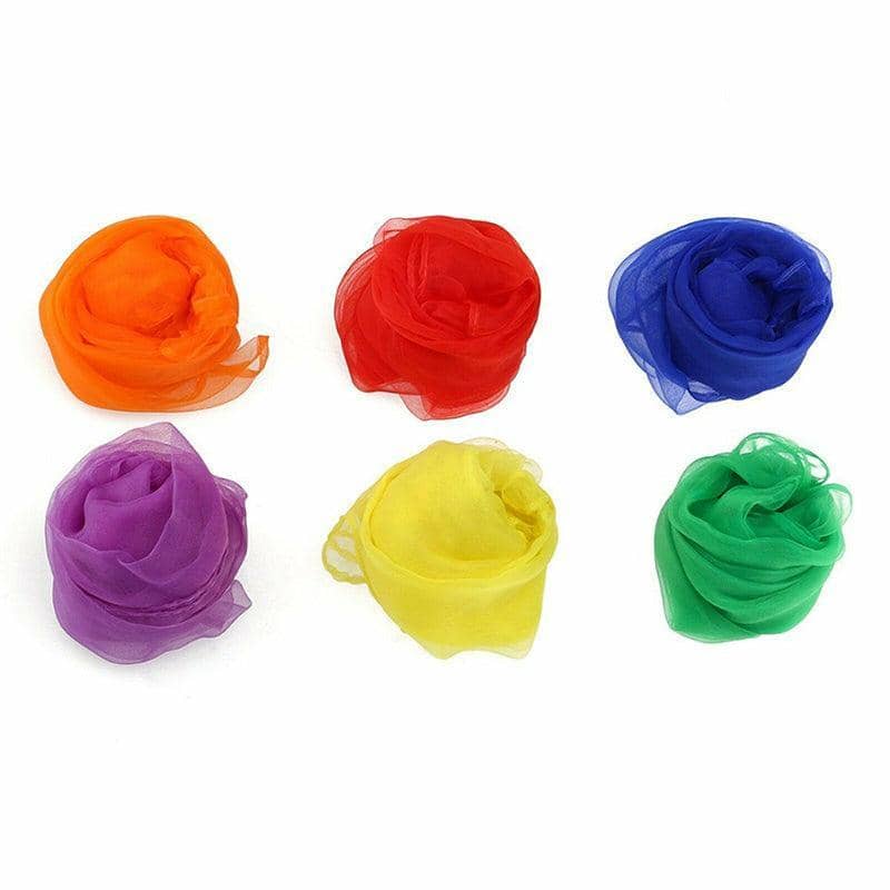 Rainbow Gradient Juggling Silk Scarves for Dance and Magic Tricks, Pack of 12 - view 3