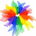 Rainbow Gradient Juggling Silk Scarves for Dance and Magic Tricks, Pack of 12 - view 5