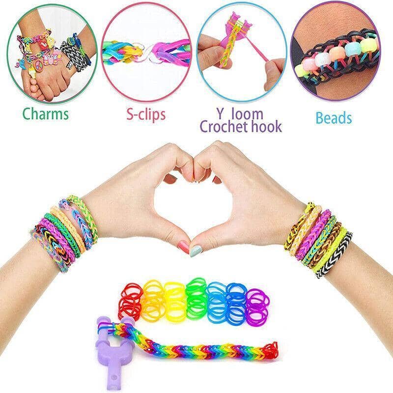 Rainbow Loom Band Bracelet Making Kit with Beads and Charms, 10,000 Piece Set - view 4
