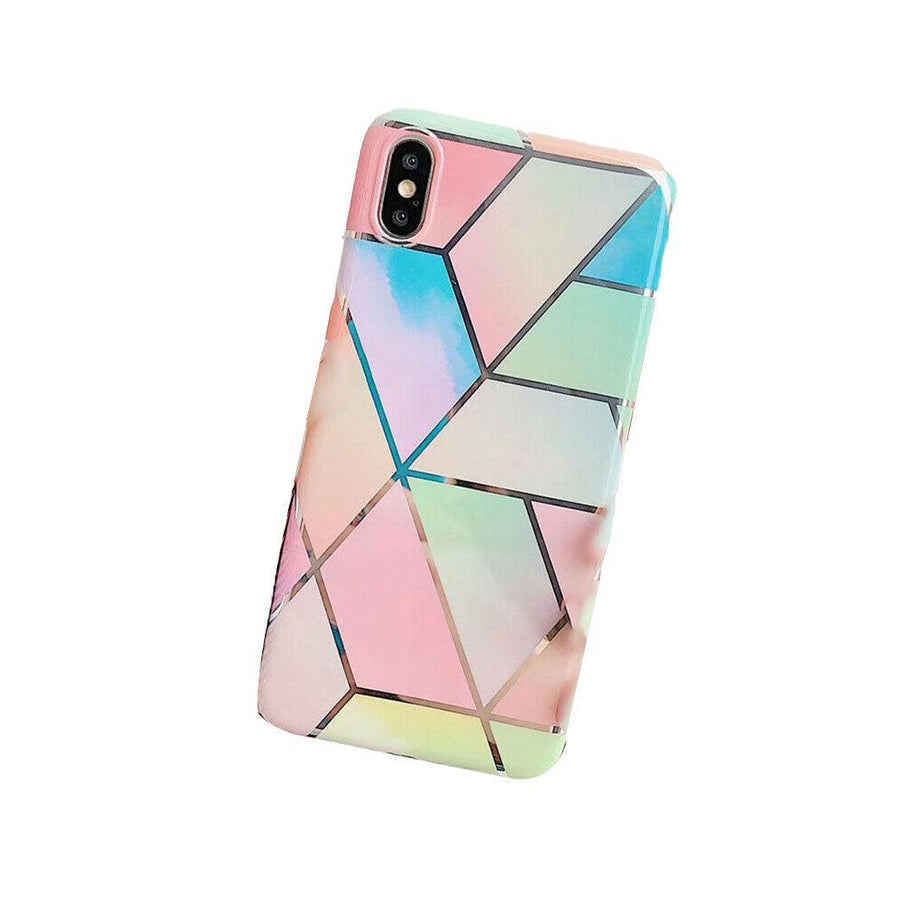 Rainbow Marble Shockproof Silicone Phone Case - For iPhone 13