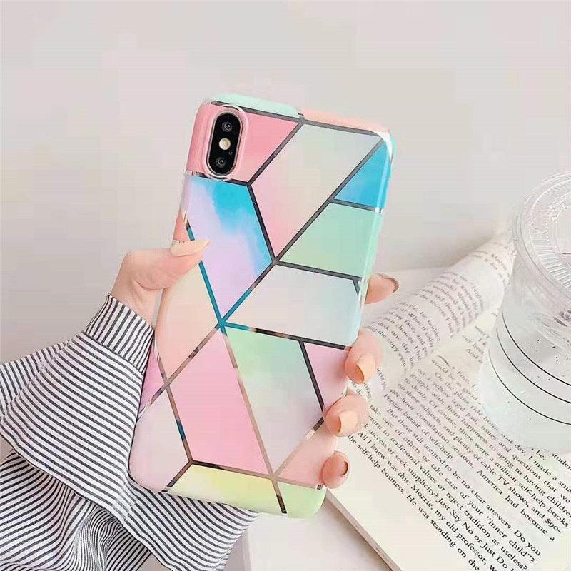 Rainbow Marble Shockproof Silicone Phone Case - For iPhone 14 - view 10