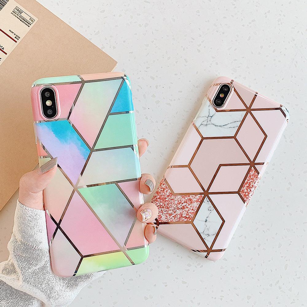 Rainbow Marble Shockproof Silicone Phone Case - For iPhone 14 - view 9