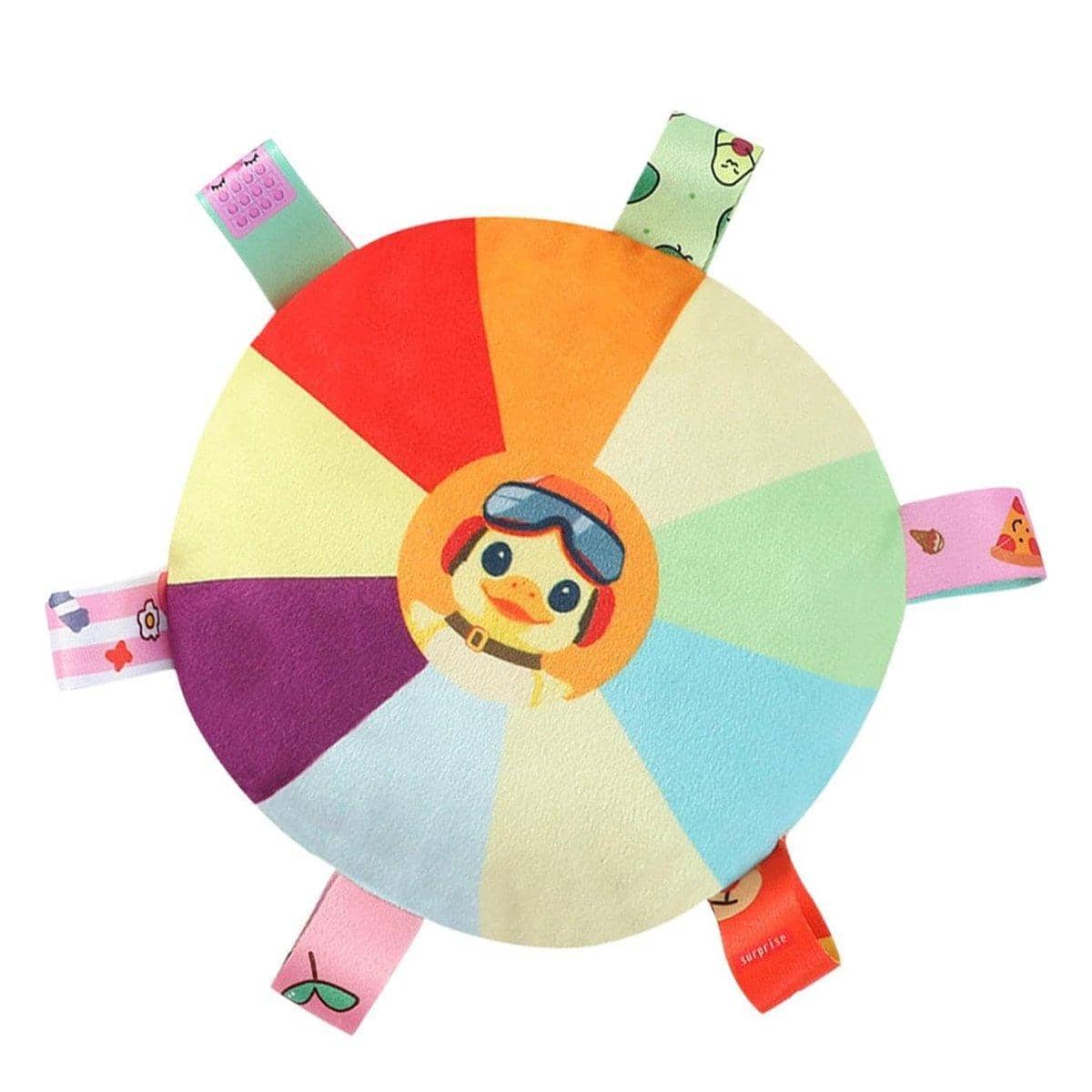 Rainbow Plush Dog Frisbee Toy for Puppies with Built-In Bell - view 2
