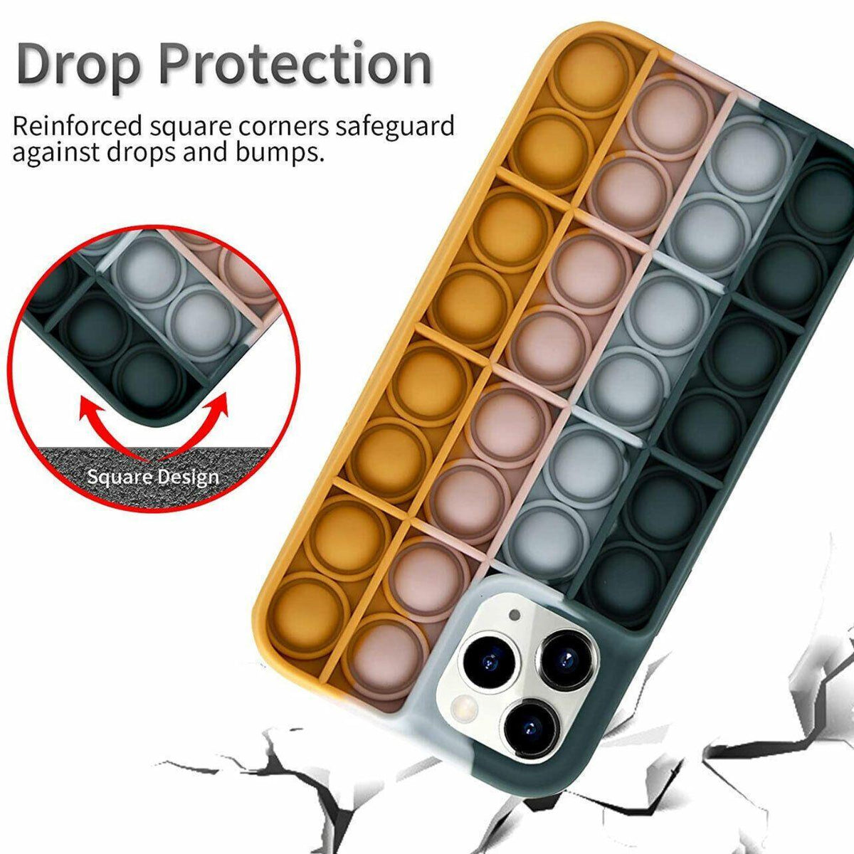 Rainbow Pop Push Bubble Silicone Phone Case for iPhone 13 - view 4