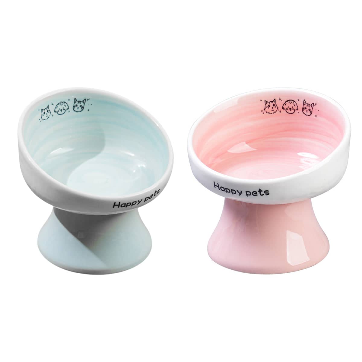 Raised Ceramic Pet Bowl for Cats and Small Dogs - Pink - view 3