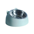 Raised Pet Food Bowl Tilted Non-Slip Stainless Steel Dog Cat Feeder - Matcha Green