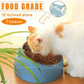 Raised Pet Food Bowl Tilted Non-Slip Stainless Steel Dog Cat Feeder - Pink - view 2