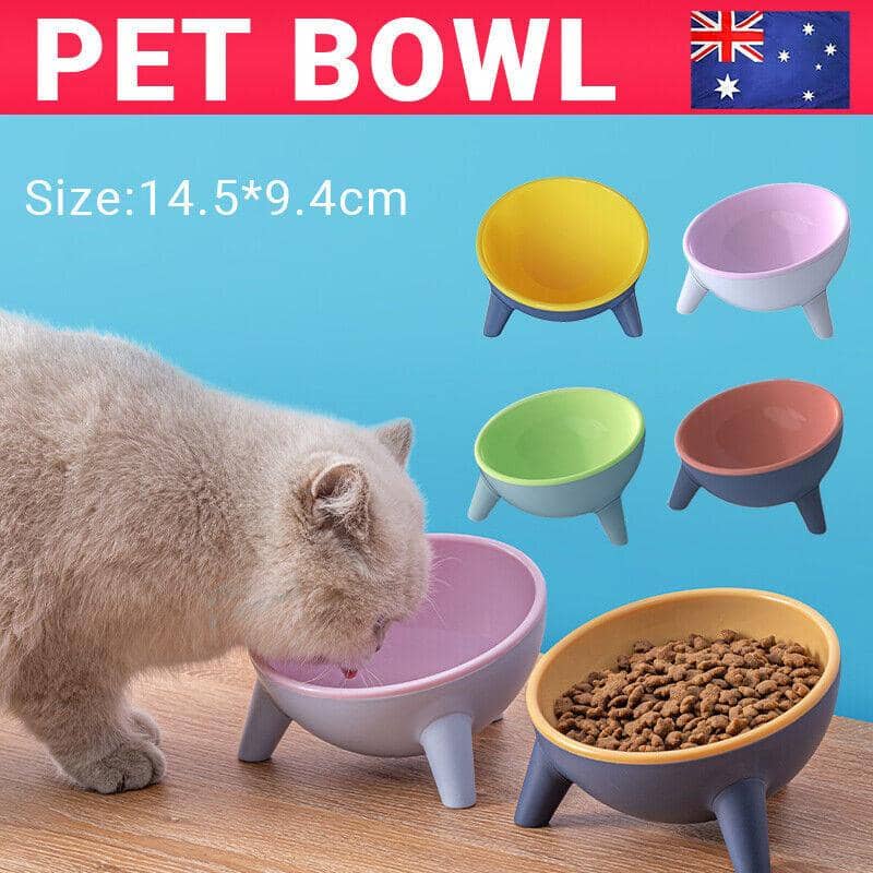 Raised Tilted Cat Bowl 15 Degree Elevated Pet Feeder - Moff Green
