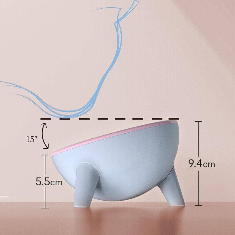 Raised Tilted Cat Bowl 15 Degree Elevated Pet Feeder - Moff Green - view 4