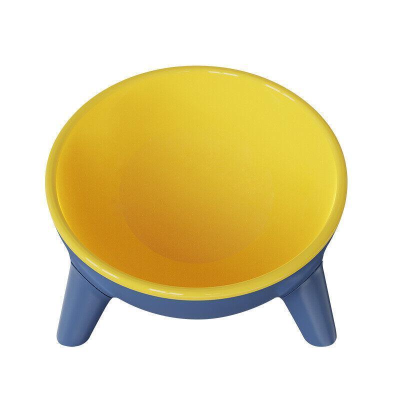Raised Tilted Cat Bowl 15 Degree Elevated Pet Feeder - Rock Yellow