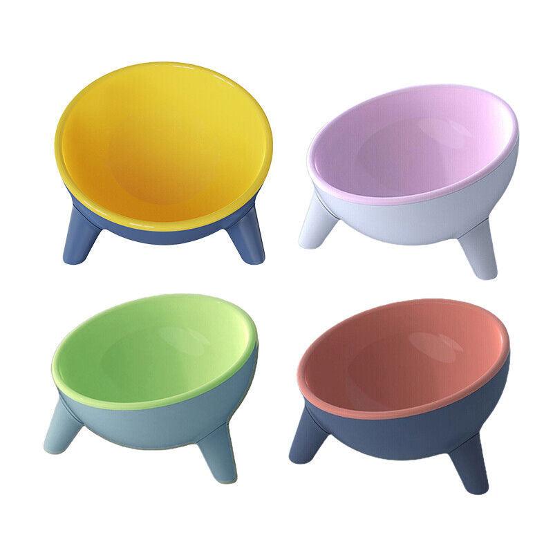 Raised Tilted Cat Bowl 15 Degree Elevated Pet Feeder - Rock Yellow - view 2