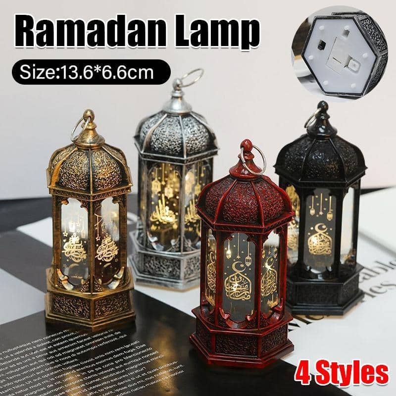 Ramadan LED Wind Light Lantern for Eid Mubarak Decor - Gold - view 2