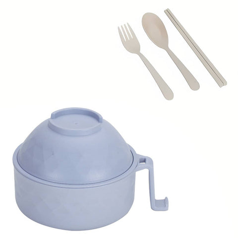 Ramen Bowl Set with Chopsticks, Microwave Noodle Cooker - Blue