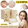 Ramie Soap Saver Bag with Drawstring and Foaming Mesh - Beige, Single Bag - view 2