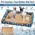 Rattan Cooling Pet Mat with Cushioned Edge - Blue, Large (60 x 45 cm) - view 2