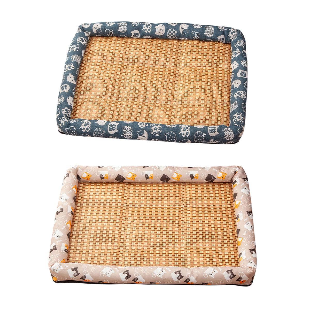 Rattan Cooling Pet Mat with Cushioned Edge - Pink, Large (60 x 45 cm) - view 3
