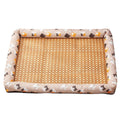 Rattan Cooling Pet Mat with Cushioned Edge - Pink, Medium (50 x 40 cm)