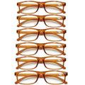 Reading Glasses with Brown Frame, Pack of 6 - +3.50 Strength