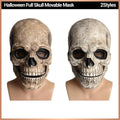 Realistic Latex Skull Halloween Mask with Movable Jaw in Bone White, Costume Party Wear - view 2