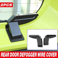 Rear Window Defogger Wire Protector Covers, Set of 2 - Black Carbon Fibre Look