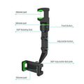 Rearview Mirror Phone Holder Adjustable ABS Mount - Grey - view 4