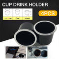 Recessed Plastic Cup Drink Holder for Car, Boat and RV, Black, Pack of 4