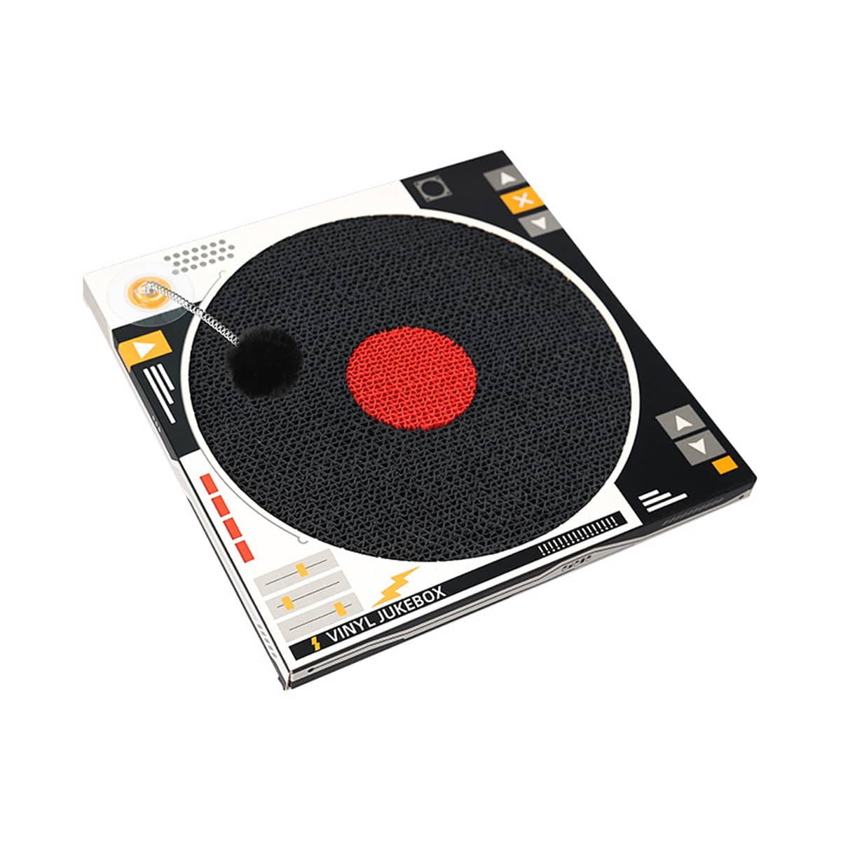 Record Player Cat Scratching Board Corrugated Cardboard Cat Toy with Spring Ball - view 2