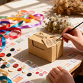 Rectangle Retro Kraft Paper Candy Boxes, Pack of 50 - Natural Kraft Wedding Favour Packaging - view 5