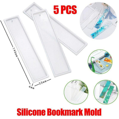 Rectangle Silicone Bookmark Moulds for Resin Craft - Pack of 5
