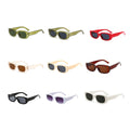 Rectangle Sunglasses - Champagne Frame and Brown Lenses - view 3