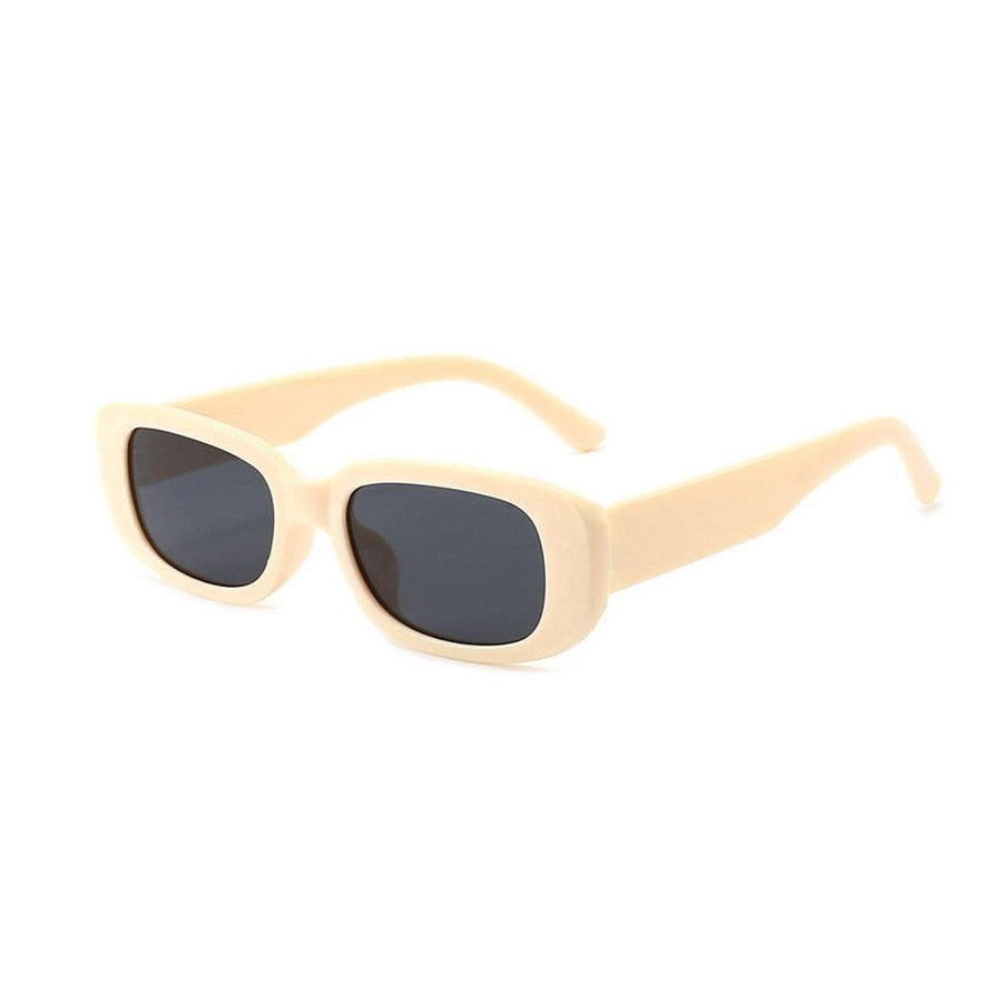 Rectangle Sunglasses - Cream Frame and Grey Lenses