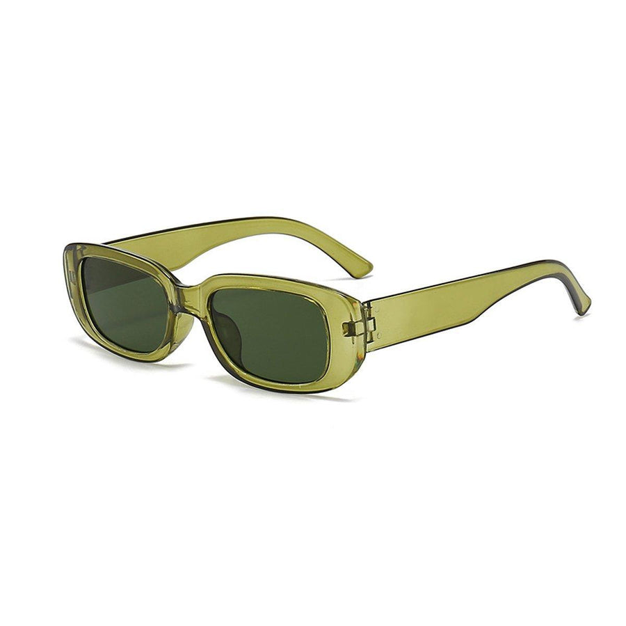 Rectangle Sunglasses - Green Frame and Green Lenses