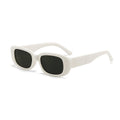 Rectangle Sunglasses - White Frame and Black Lenses