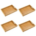 Rectangular Bamboo Serving Trays with Handles, Pack of 4 - view 2