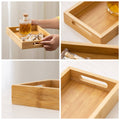 Rectangular Bamboo Serving Trays with Handles, Pack of 4 - view 4
