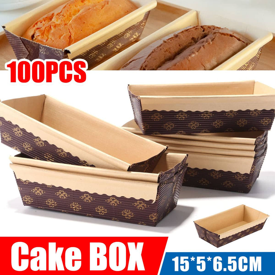 Rectangular Cake Cupcake Liners for Baking Muffin and Pastry - Pack of 100