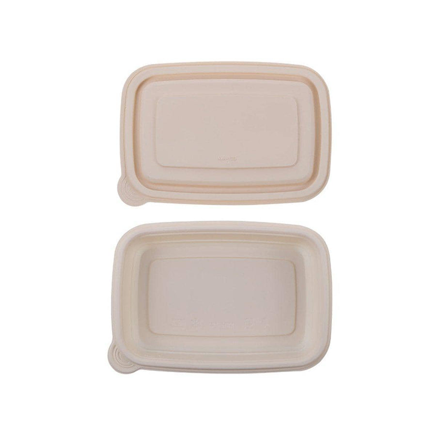 Rectangular Corn Starch Lunch Boxes with Lids, Pack of 50 - 500 ml (180 x 120 x 46 mm)