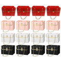 Rectangular Handbag Flower Packaging Gift Bags with Chain Handle - Pink, Pack of 10 - view 3