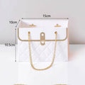 Rectangular Handbag Flower Packaging Gift Bags with Chain Handle - Pink, Pack of 10 - view 4