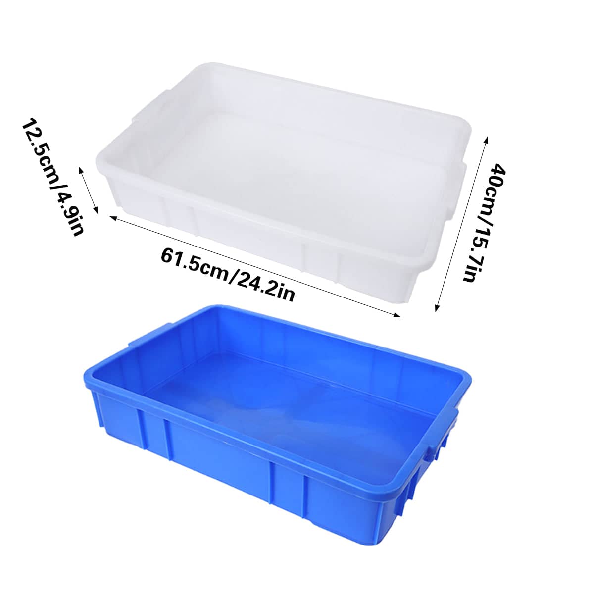 Rectangular Hardware Tool Storage Box with Side Handles - White - view 4