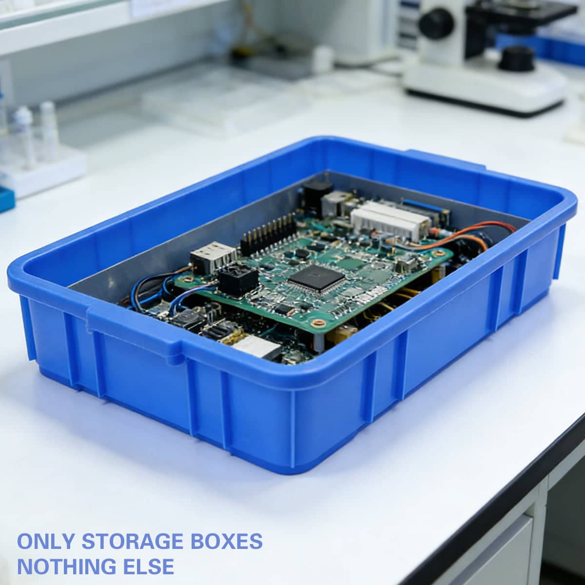 Rectangular Hardware Tool Storage Box with Side Handles - White - view 5