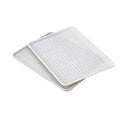 Rectangular Plastic Serving Tray Set of 12 White Anti-Slip Stackable Trays - view 2